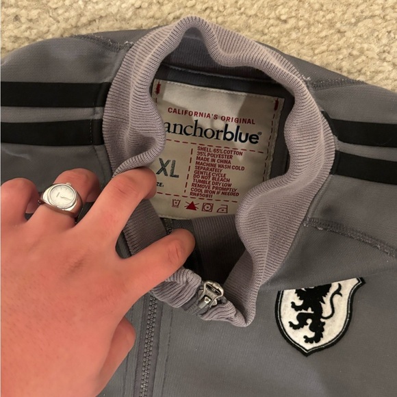 Y2K Anchor Blue Zip Up Jacket NWOT - Picture 3 of 3